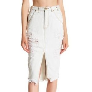 NWT One teaspoon high waisted destroyed skirt